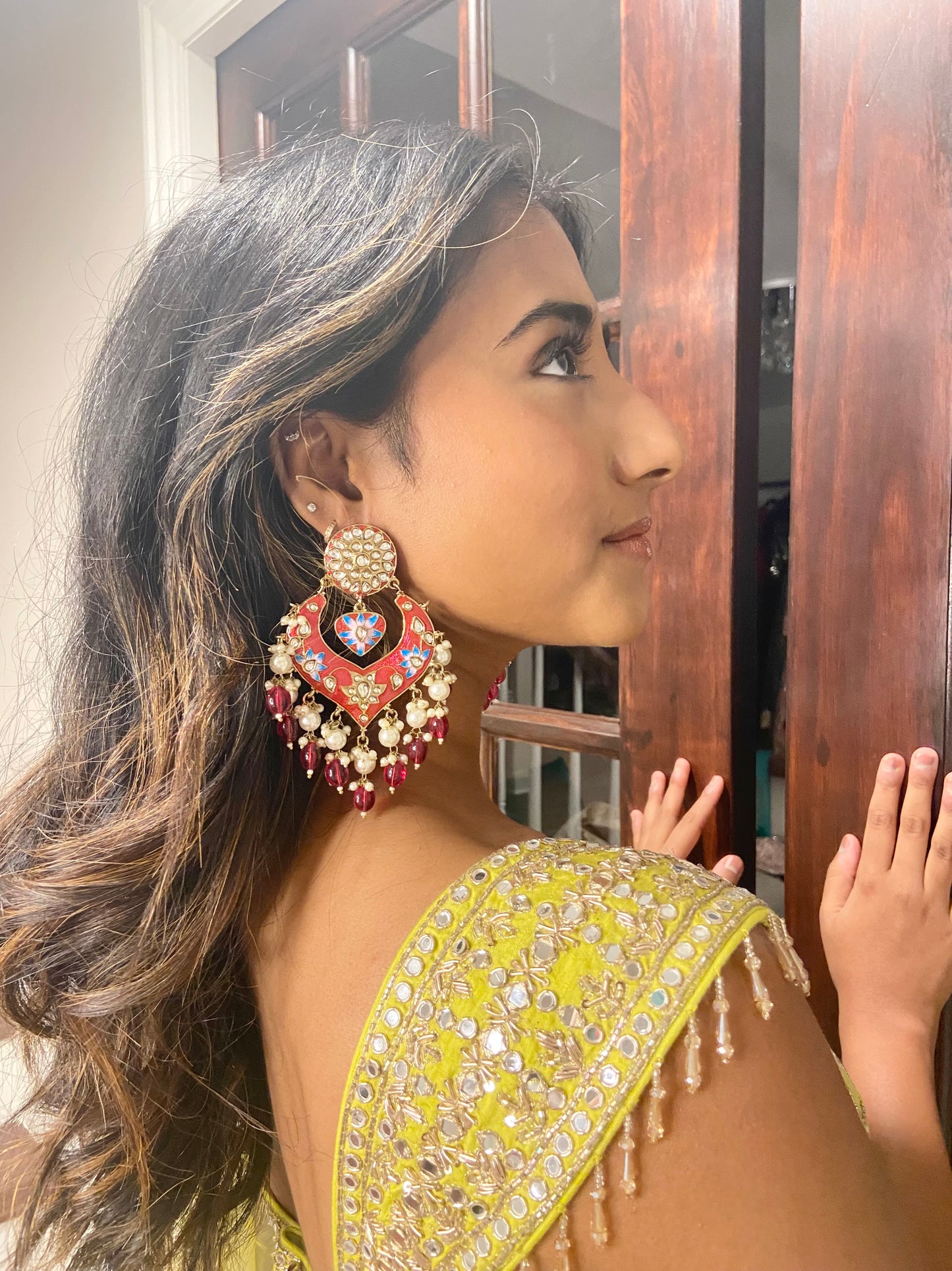 Red Pearl Earrings