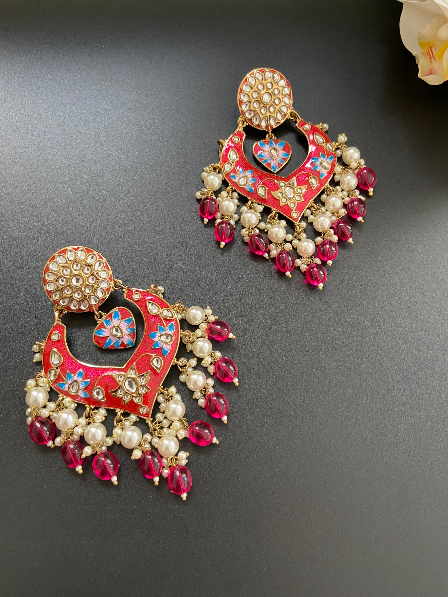 Red Pearl Earrings