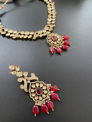 Red Kundan Necklace Set