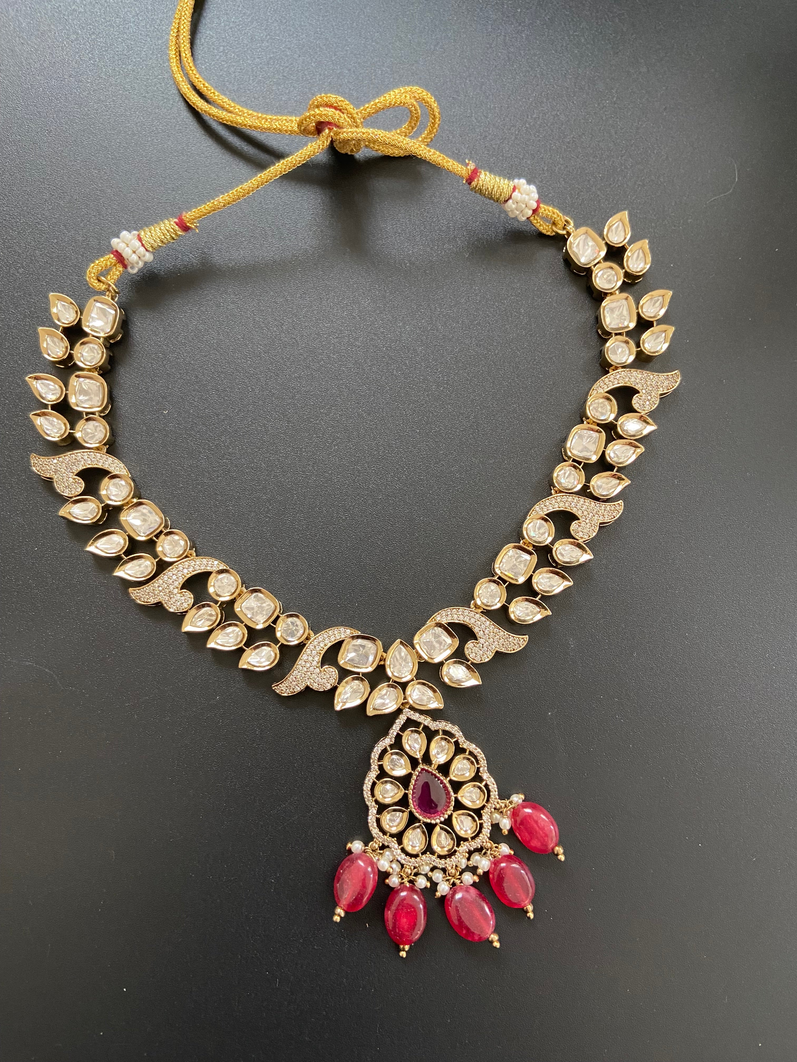 Red Kundan Necklace Set