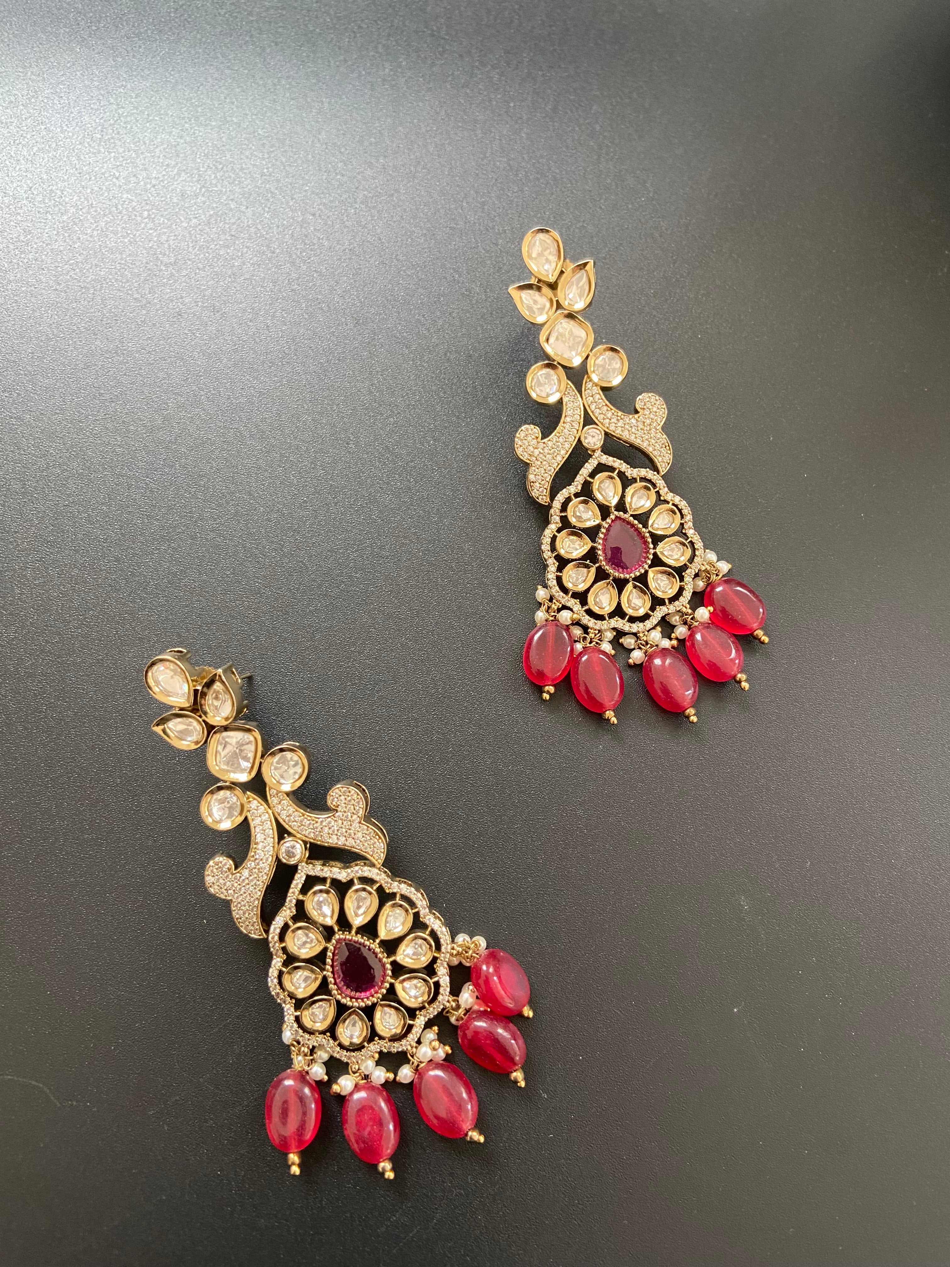 Red Kundan Necklace Set