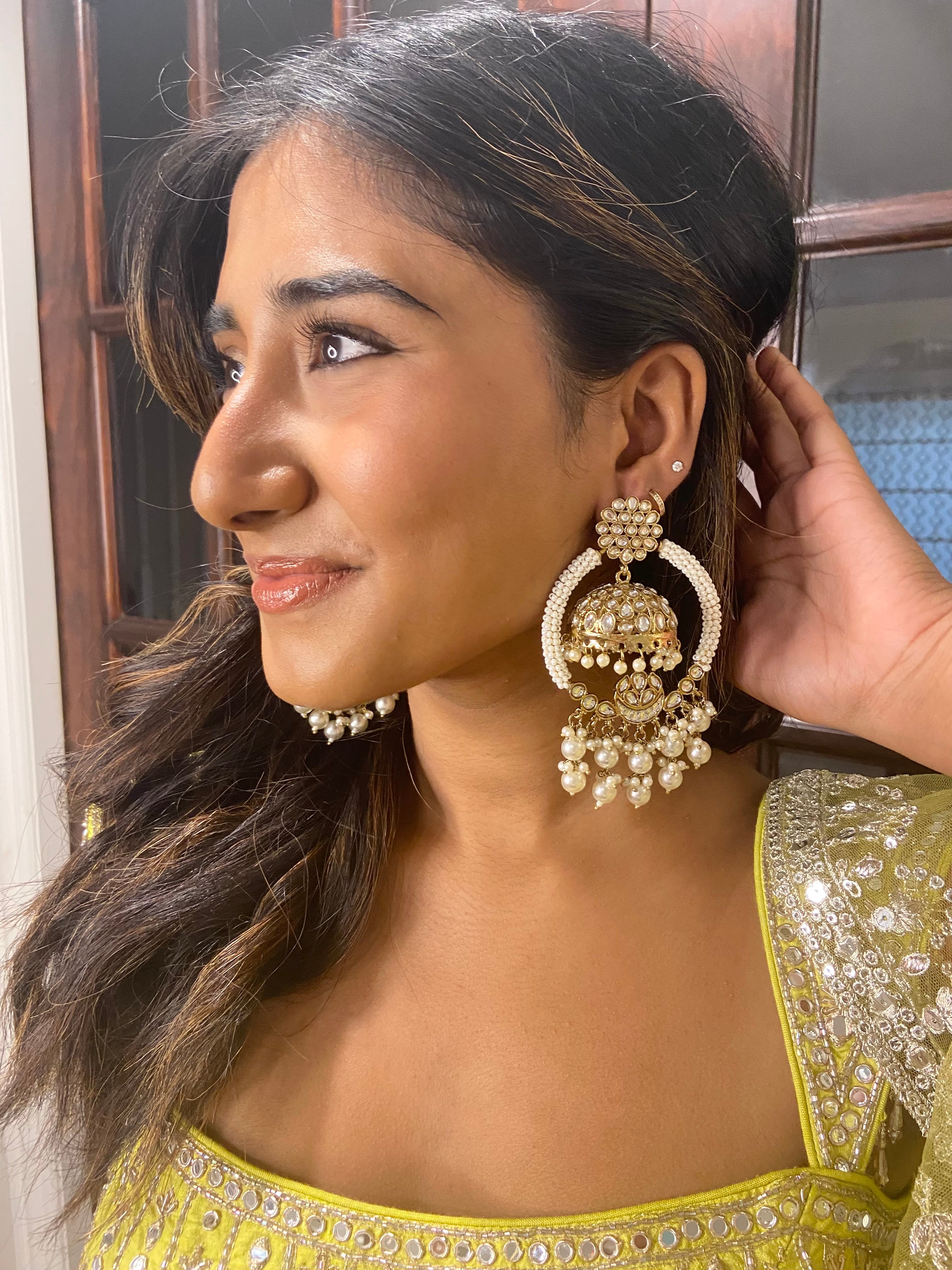 Subtle Pearl Jhumkas