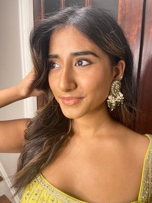 Green Pearl Earrings
