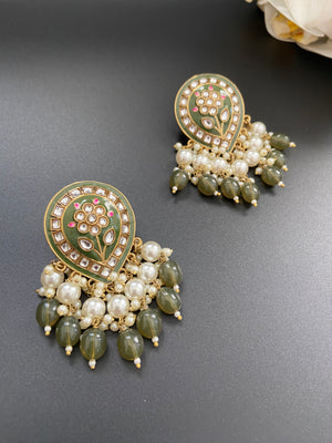 Green Pearl Earrings