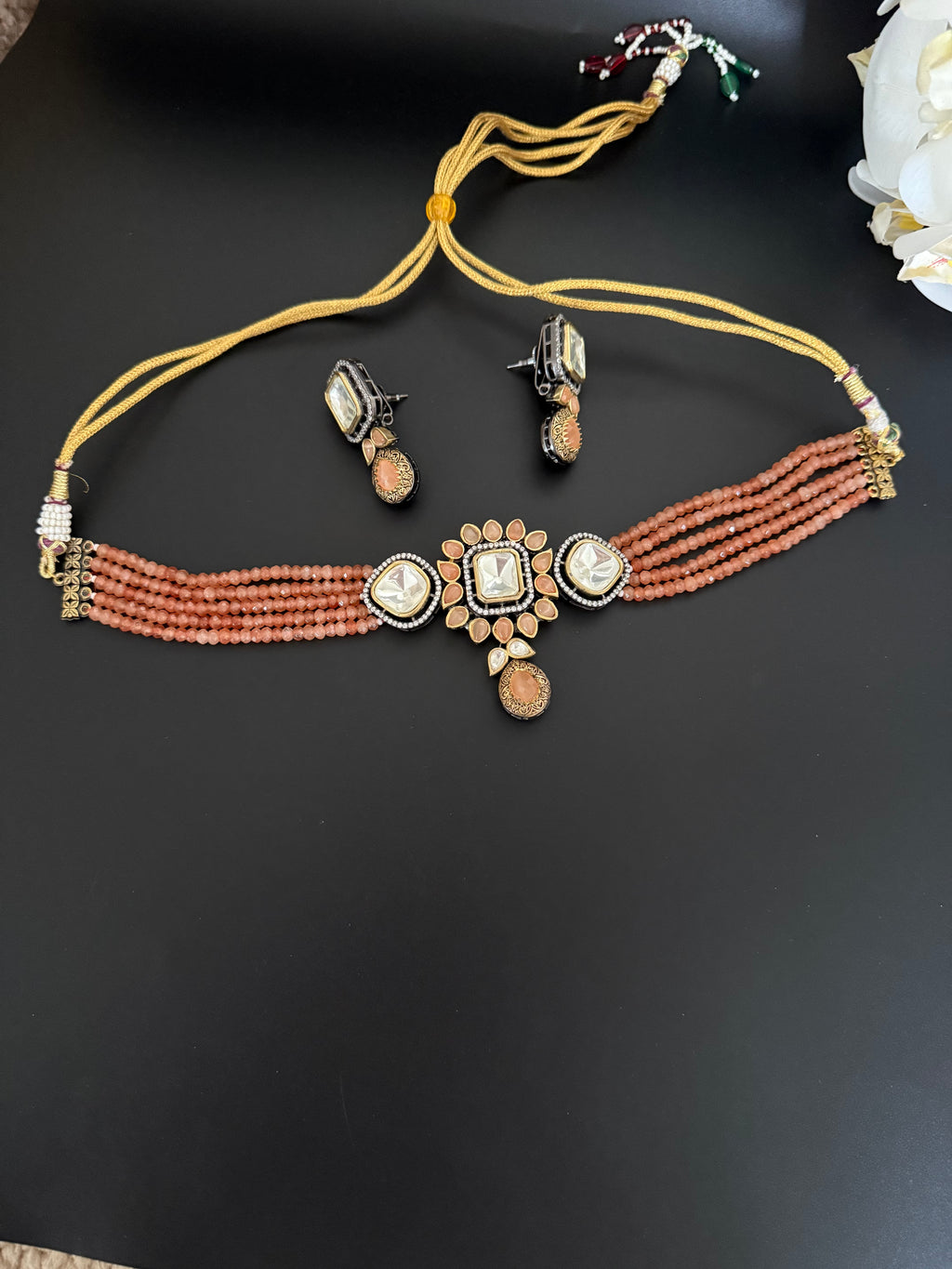 Peach Choker Set