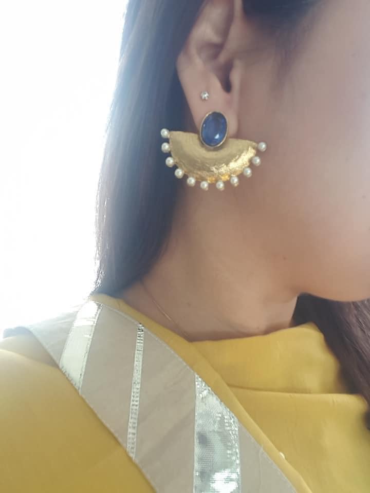 Gold plated chand earrings
