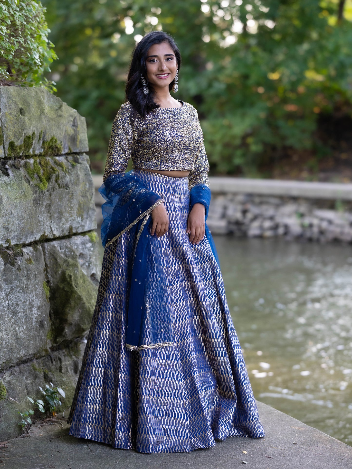 Radiant Blue Sequins Lehenga
