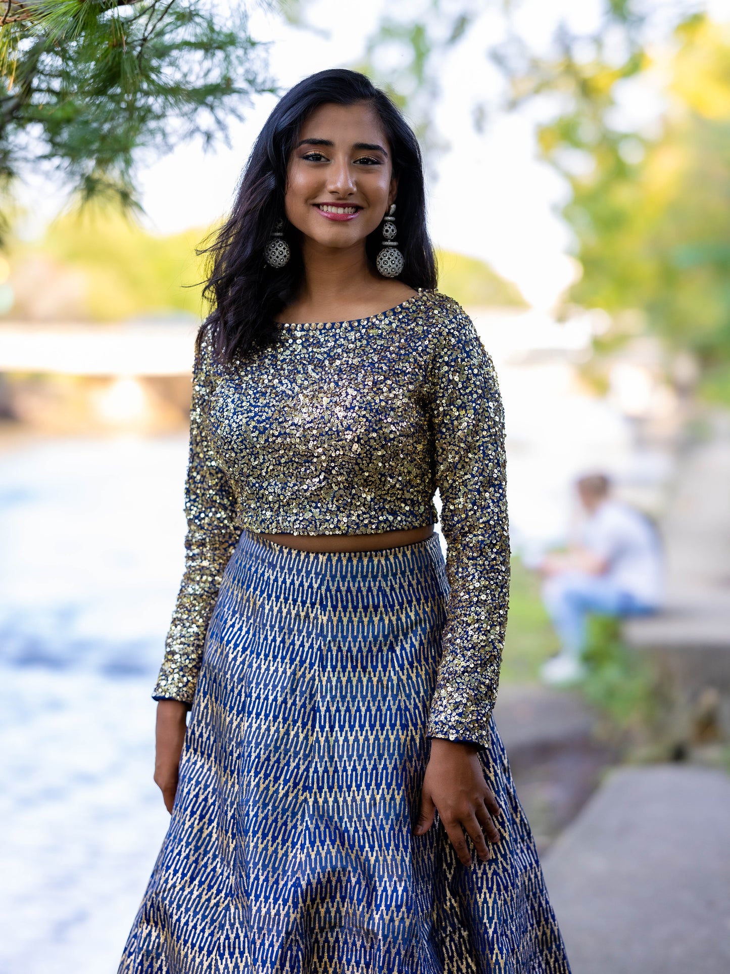 Radiant Blue Sequins Lehenga