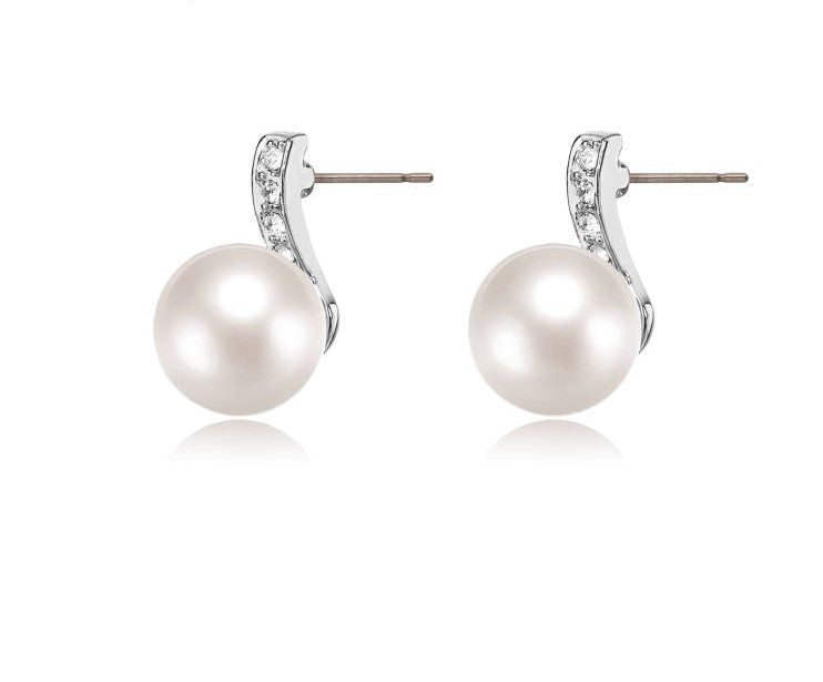 Pearls Crystals Earrings by Vibgyor
