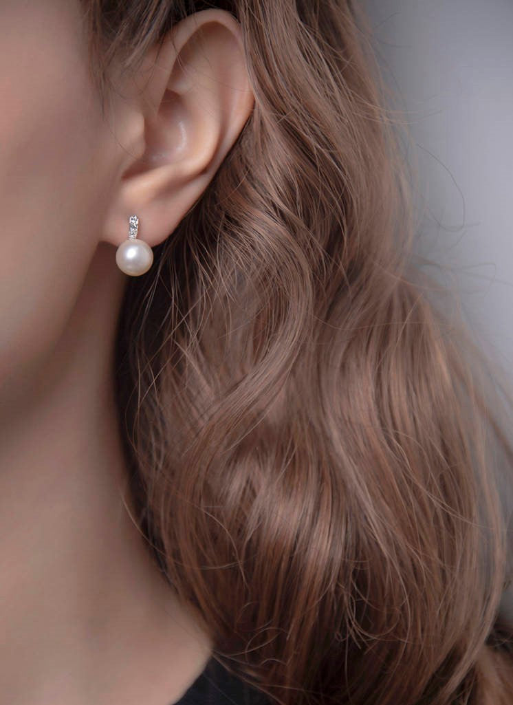 Pearls Crystals Earrings by Vibgyor