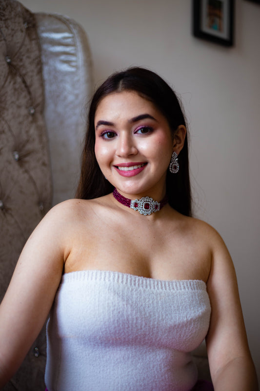 Ruby Red Choker Fusion Set