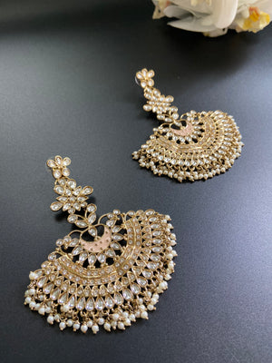 Gold Collar Floral Earrings