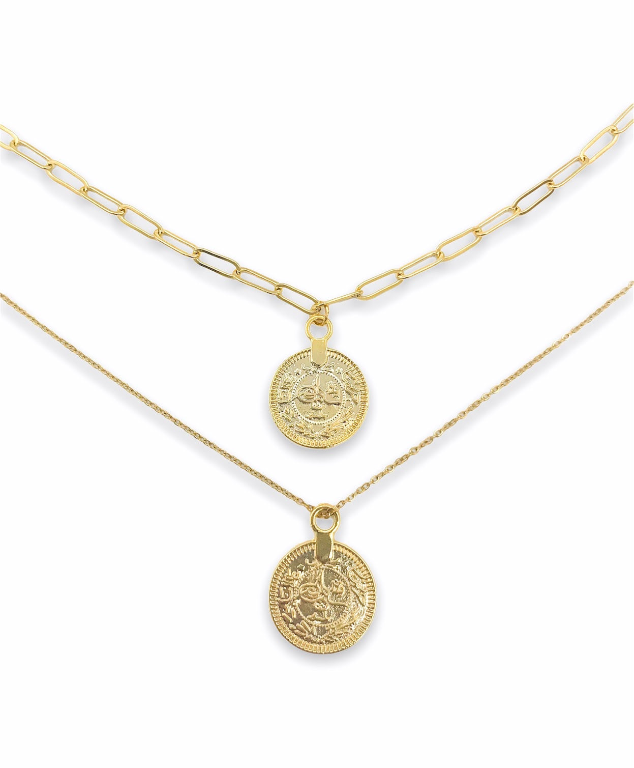 trendy jewelry fashion gold roman coin necklace chain