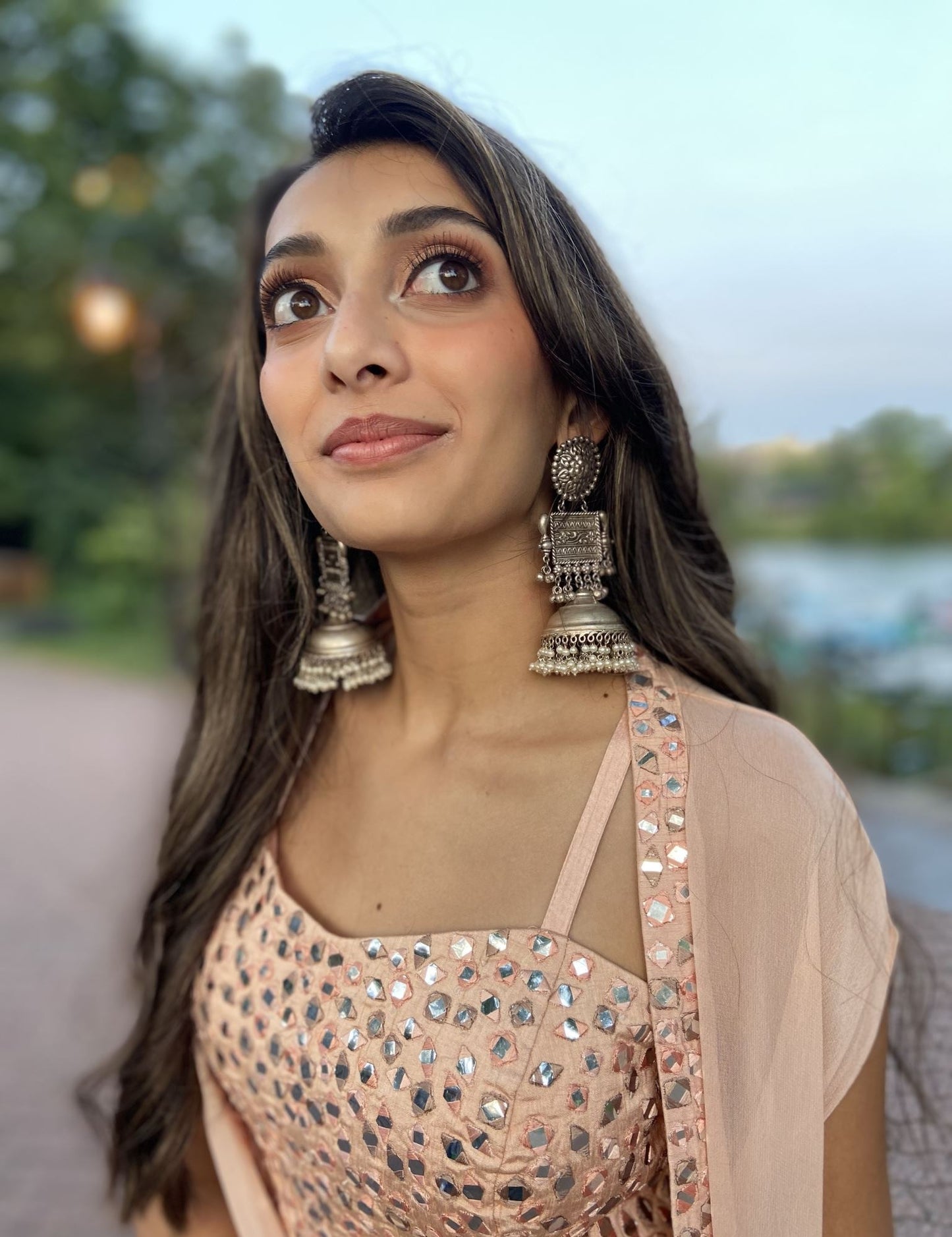 Oxidized jhumkas