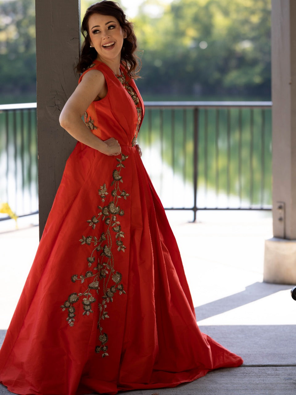 Orange Silk Gown