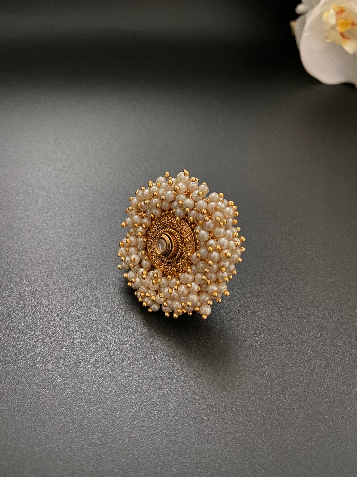 Beaded Cluster Ring