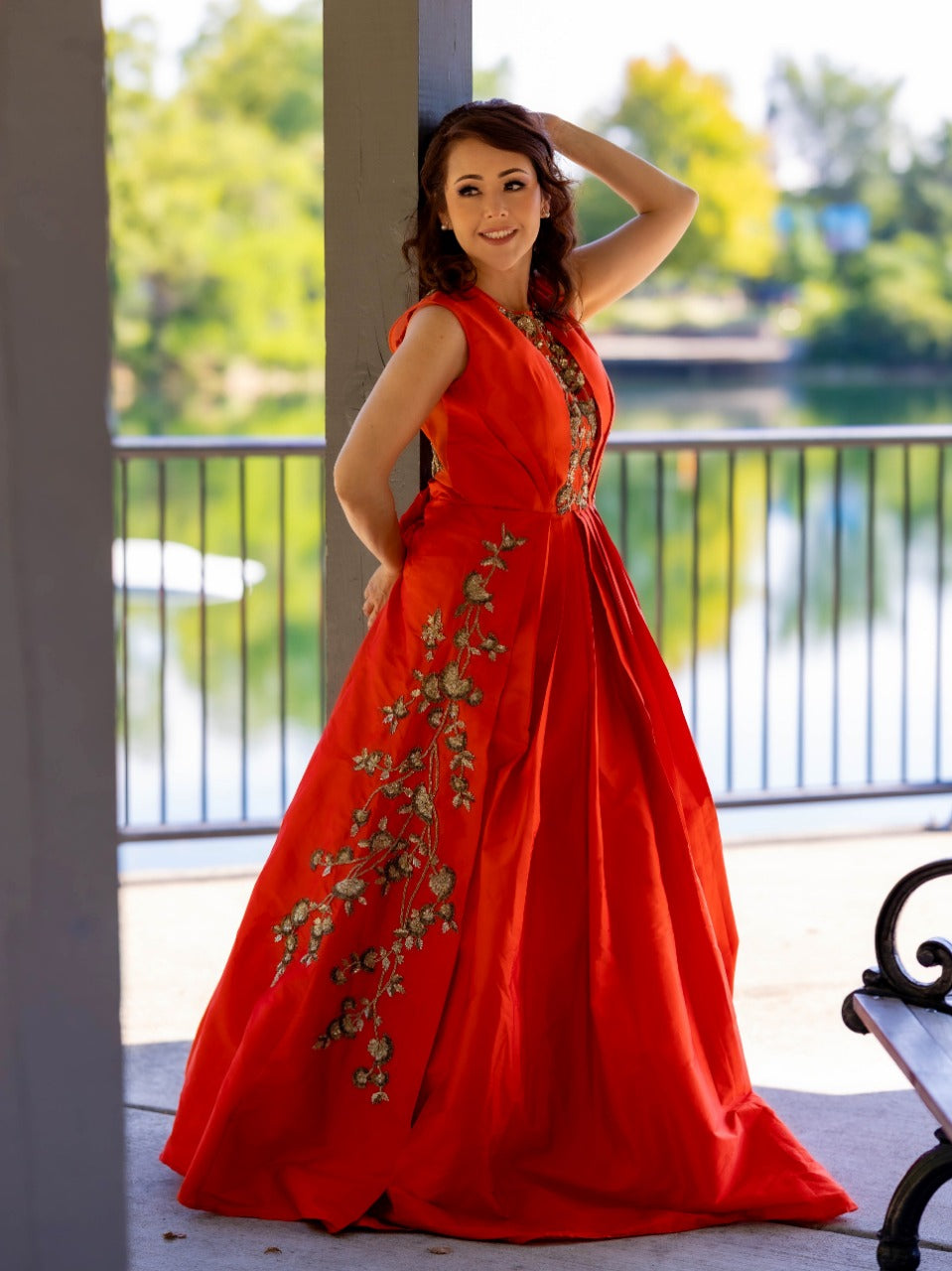 Orange Silk Gown