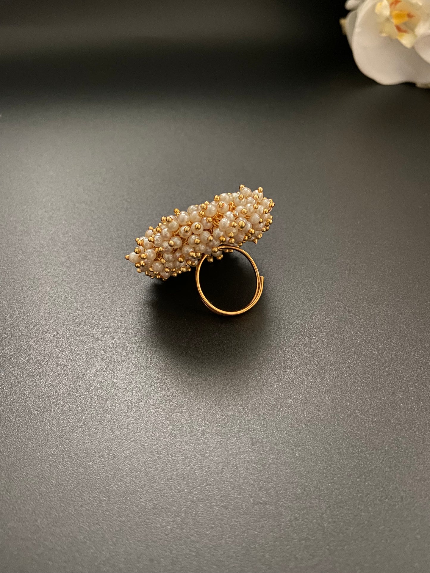 Beaded Cluster Ring