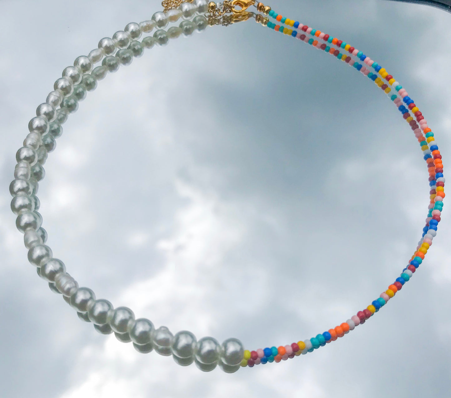 Split Pearl Seed Bead Necklace