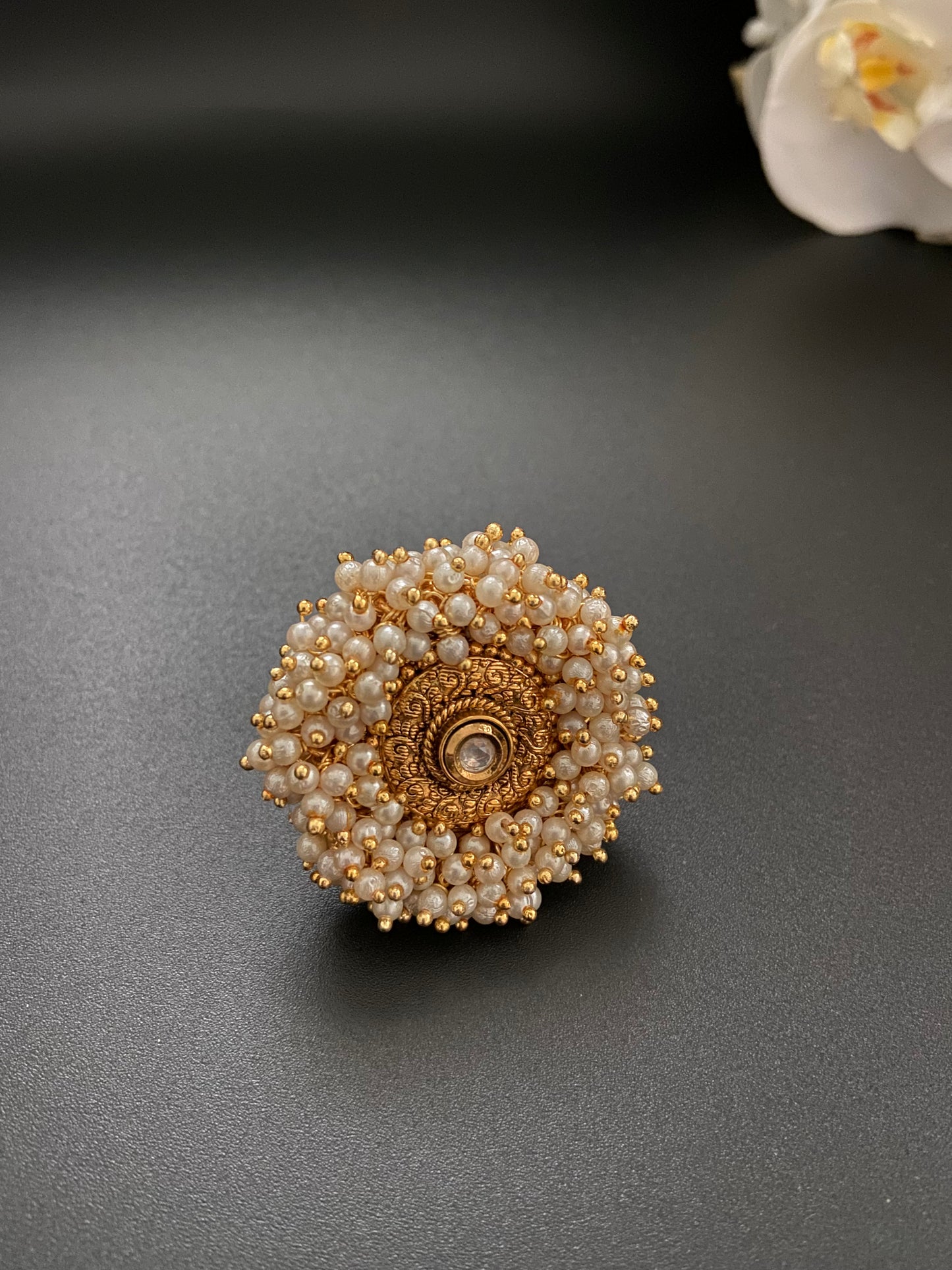 Beaded Cluster Ring