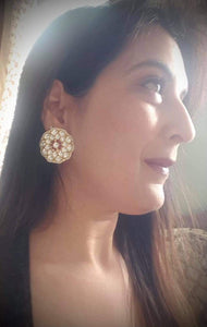Kundan Floral Earrings by Vibgyor