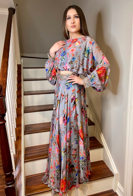 Floral Crop top & skirt