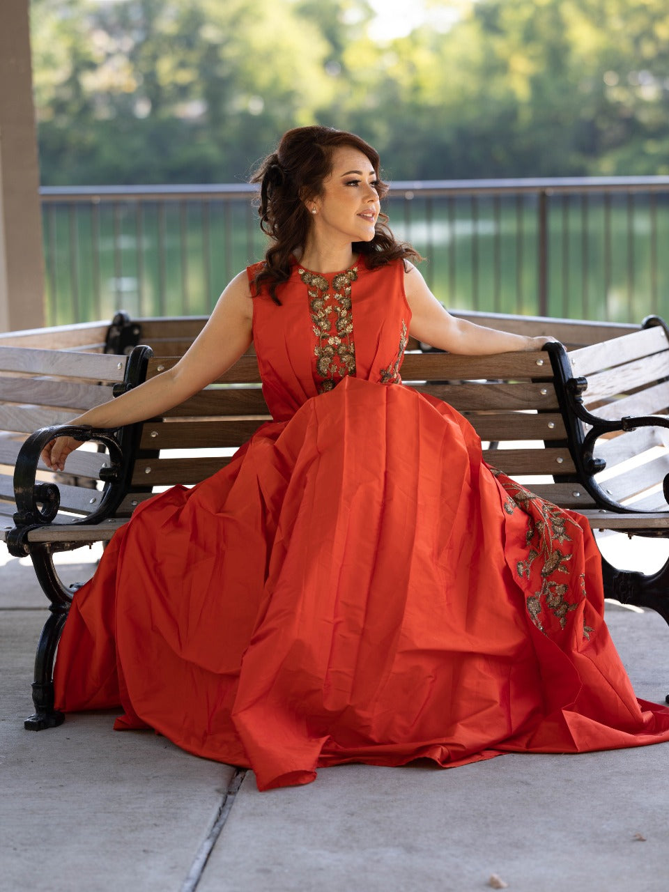 Orange Silk Gown