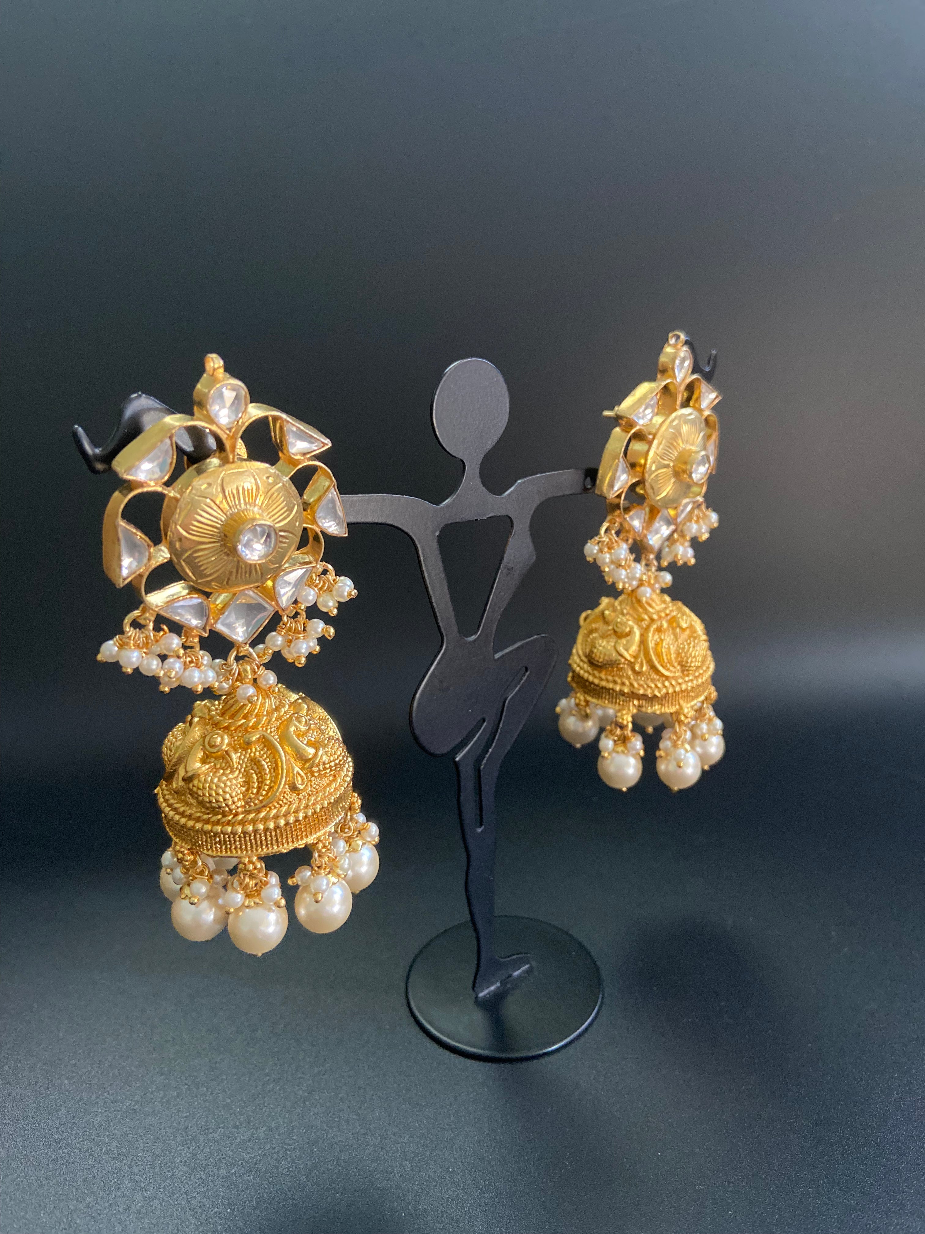 Pearly Kundan Earrings