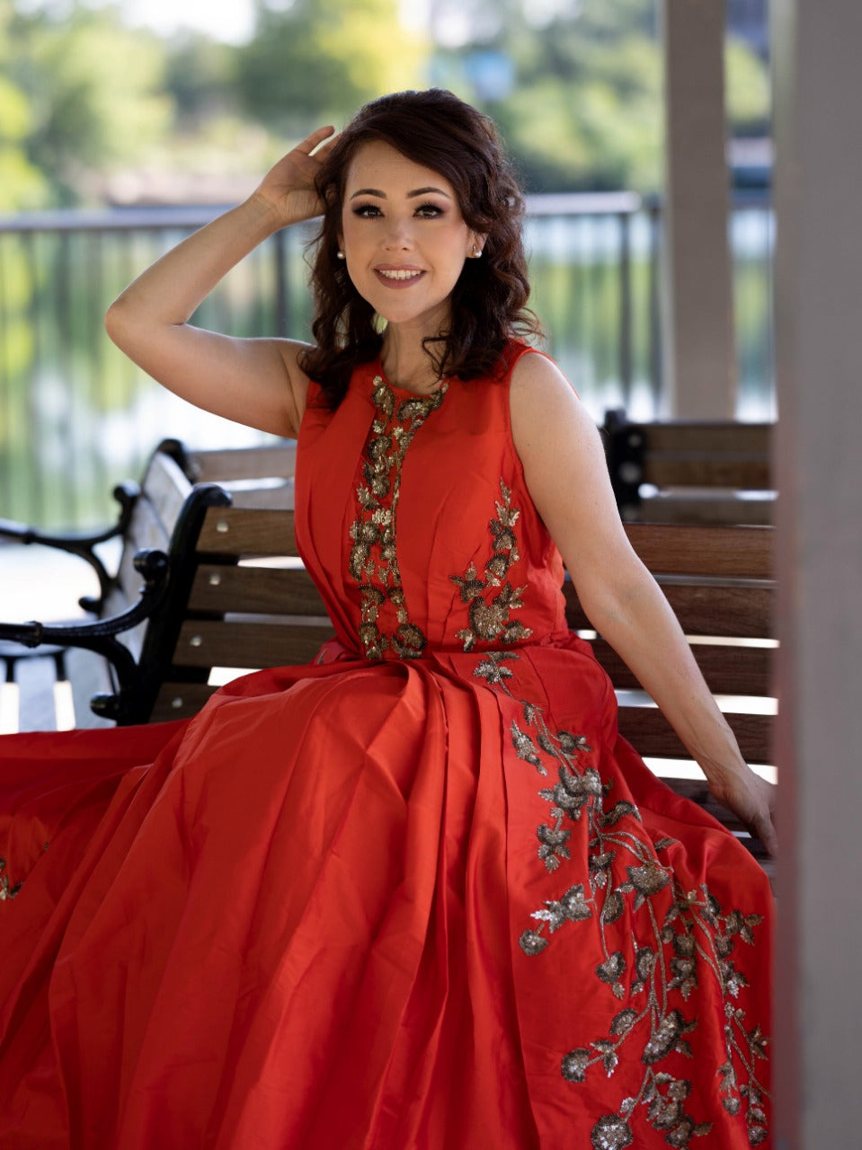 Orange Silk Gown